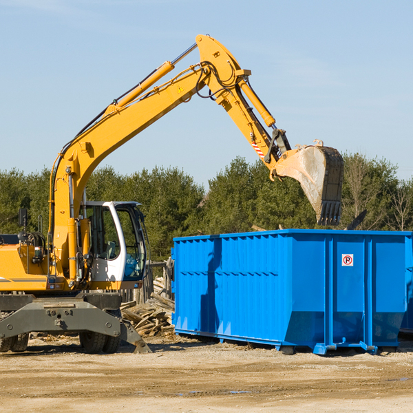 what size residential dumpster rentals are available in Benedict